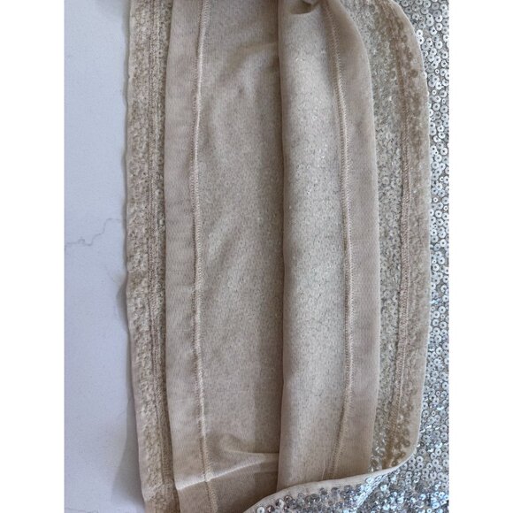 Michael Kors Sequin Top Women’s Large Short Sleeve Gold Silver Sparkle - Picture 8 of 16